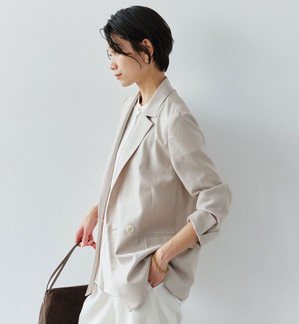 UNITED ARROWS green label relaxing「［size SHORTあり］ライト リネンライク ジャケット UVカット 通気性」|テーラードジャケット|