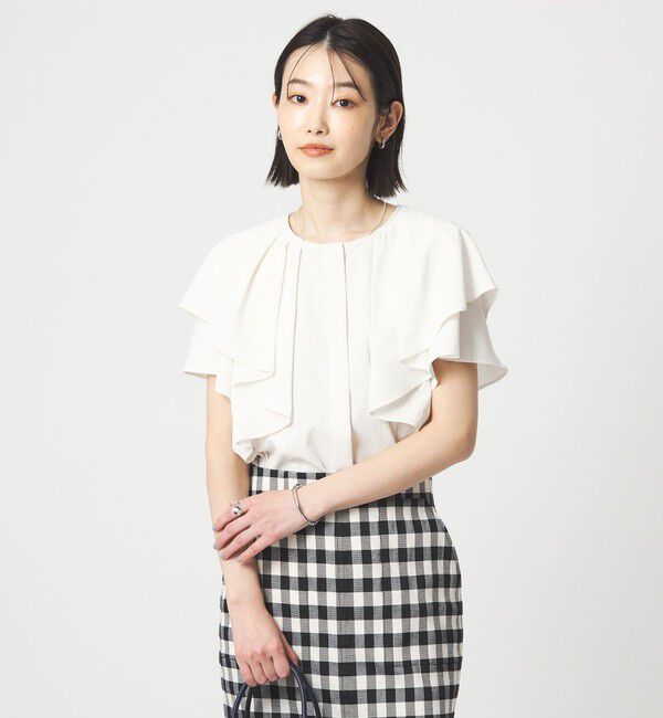UNITED ARROWS green label relaxing「Breeze Cool  ラッフル ブラウス マシンウォッシャブル 吸水速乾 通気性 UVカット」|シャツ・ブラウス|