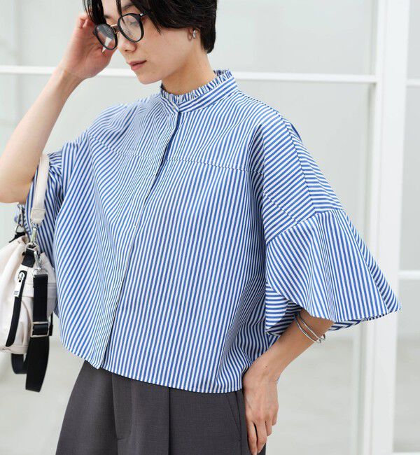 UNITED ARROWS green label relaxing「フレアスリーブ ブラウス 接触冷感」|シャツ・ブラウス|