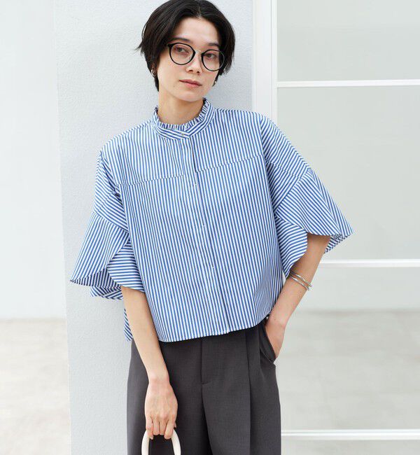 UNITED ARROWS green label relaxing「フレアスリーブ ブラウス 接触冷感」|シャツ・ブラウス|