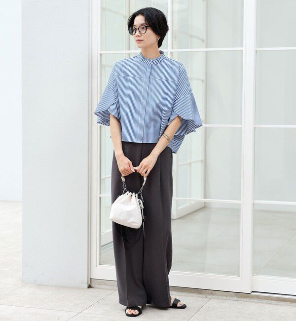 UNITED ARROWS green label relaxing「フレアスリーブ ブラウス 接触冷感」|シャツ・ブラウス|