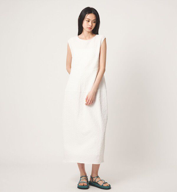 EMMEL REFINES「＜EMMEL REFINES＞EM フクレジャガード ノースリーブ ワンピース」|ワンピース|