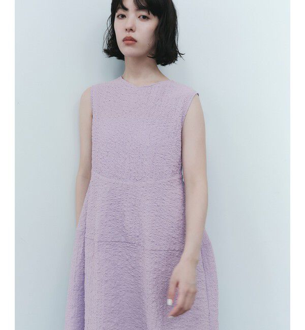 EMMEL REFINES「＜EMMEL REFINES＞EM フクレジャガード ノースリーブ ワンピース」|ワンピース|
