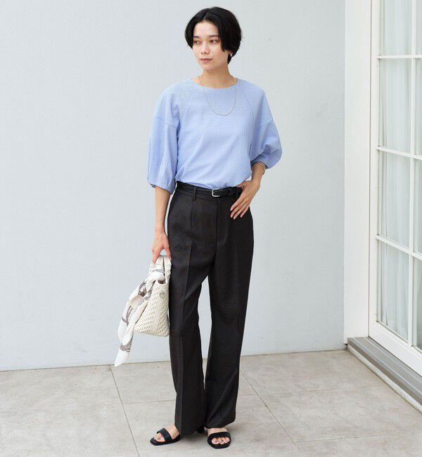 UNITED ARROWS green label relaxing「［size SHORT/TALLあり］リネンライク セミフレア パンツ 」|その他|