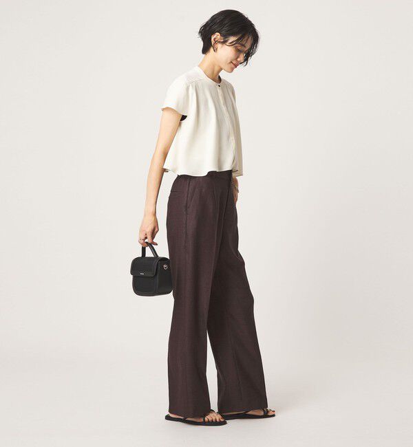 UNITED ARROWS green label relaxing「［size SHORT/TALLあり］リネンライク セミフレア パンツ 」|その他|