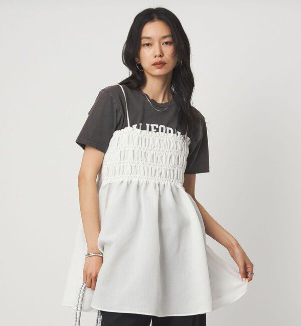 UNITED ARROWS green label relaxing「シャーリング チュニック キャミソール」|キャミソール|