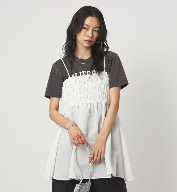UNITED ARROWS green label relaxing「シャーリング チュニック キャミソール」|キャミソール|