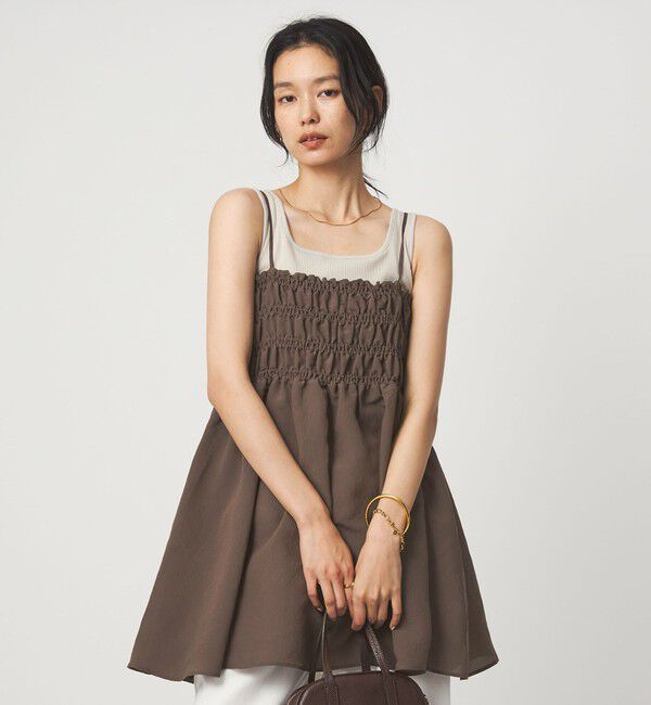 UNITED ARROWS green label relaxing「シャーリング チュニック キャミソール」|キャミソール|