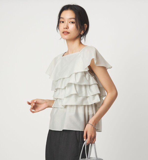 UNITED ARROWS green label relaxing「シアー ランダムフリル ブラウス」|シャツ・ブラウス|