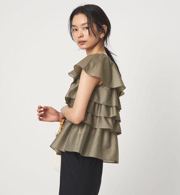 UNITED ARROWS green label relaxing「シアー ランダムフリル ブラウス」|シャツ・ブラウス|OLIVE