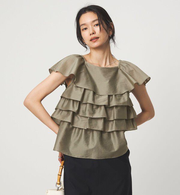 UNITED ARROWS green label relaxing「シアー ランダムフリル ブラウス」|シャツ・ブラウス|