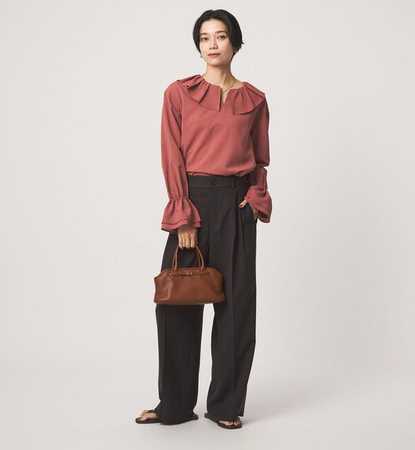 UNITED ARROWS green label relaxing「フリルカラー ブラウス マシンウォッシャブル 吸水速乾」|シャツ・ブラウス|