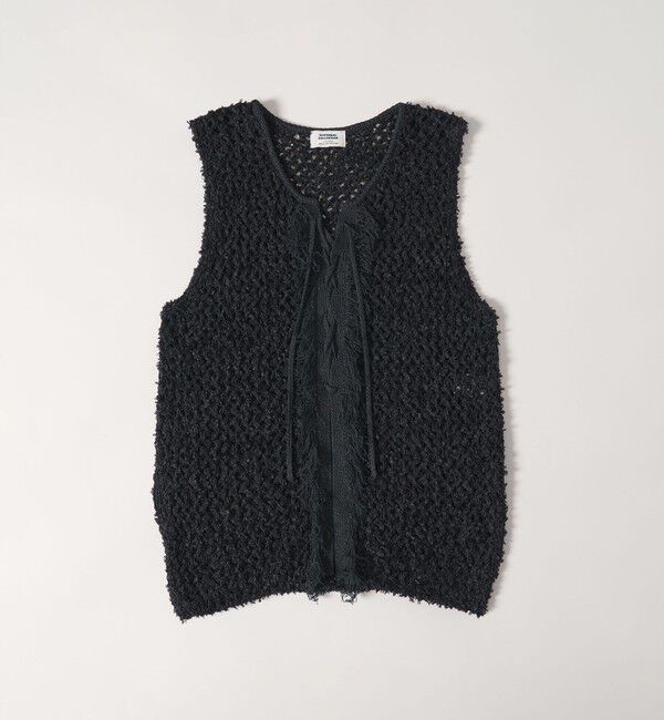UNITED ARROWS green label relaxing「＜SEASONAL COLLECTION＞フリンジ ニット ジレ」|ニット・セーター|BLACK