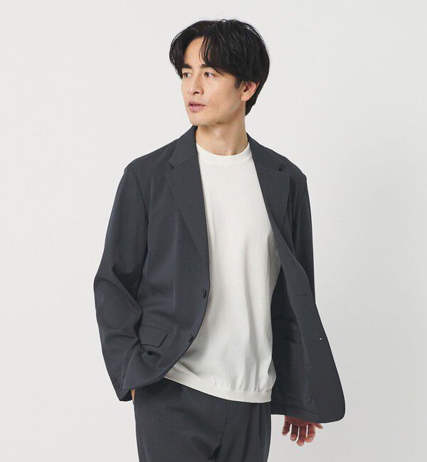 BEAUTY&YOUTH UNITED ARROWS「トリクシオン/TRIXION シャンブレー コンフォート ジャケット セットアップ対応 ウォッシャブル」|テーラードジャケット|NAVY