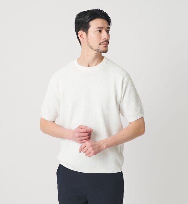 BEAUTY&YOUTH UNITED ARROWS「【WEB限定 WARDROBE SMART】マシーンウォッシュ  ピケニット Tシャツ【抗菌防臭】」|Tシャツ・カットソー|
