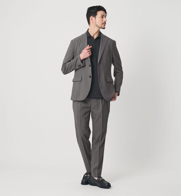 BEAUTY&YOUTH UNITED ARROWS「【WEB限定 WARDROBE SMART】 Reflax ポプリン ジャケット＆イージーパンツ」|スーツ|MD.GRAY