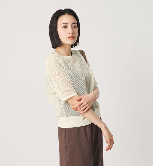 BEAUTY&YOUTH UNITED ARROWS「メッシュ ラグランスリーブ ニットプルオーバー ウォッシャブル」|ニット・セーター|