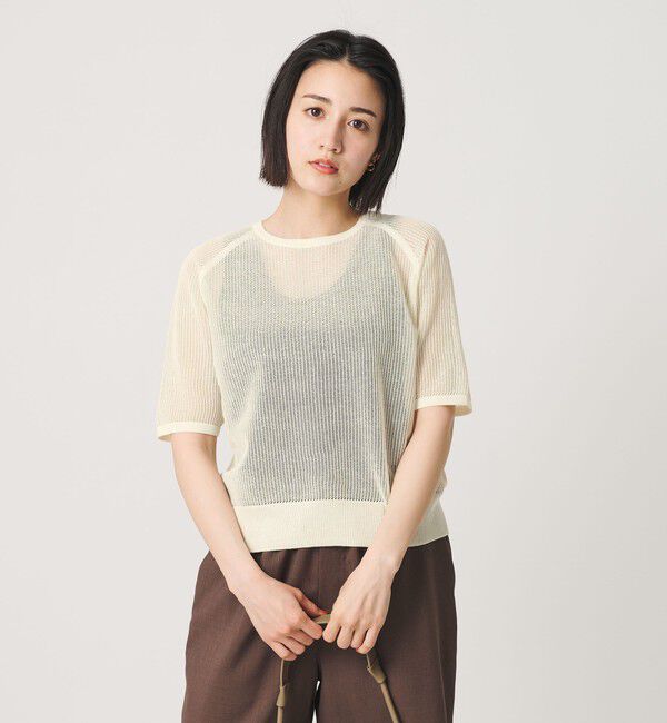 BEAUTY&YOUTH UNITED ARROWS「メッシュ ラグランスリーブ ニットプルオーバー ウォッシャブル」|ニット・セーター|