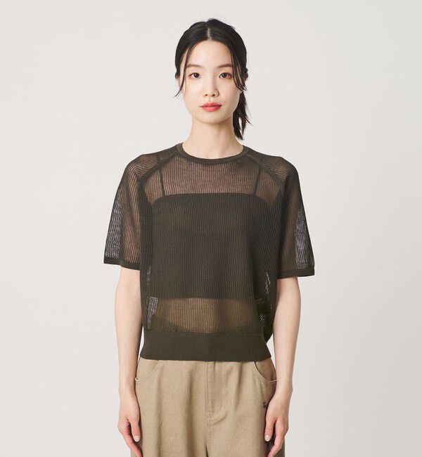 BEAUTY&YOUTH UNITED ARROWS「メッシュ ラグランスリーブ ニットプルオーバー ウォッシャブル」|ニット・セーター|