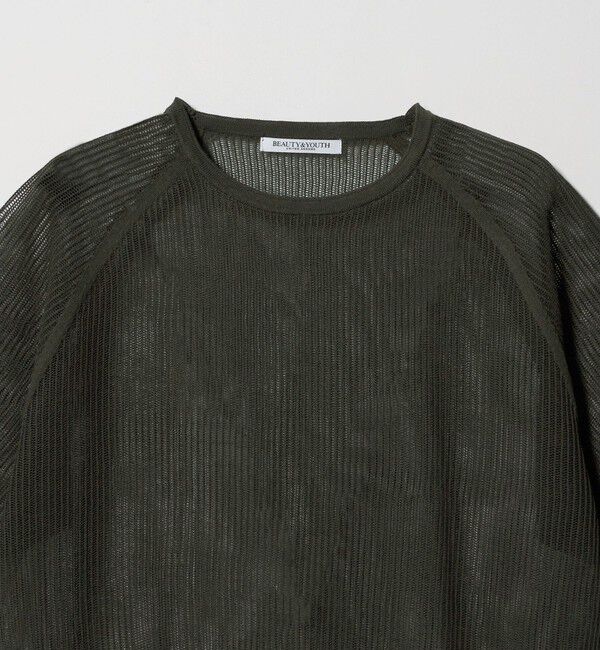 BEAUTY&YOUTH UNITED ARROWS「メッシュ ラグランスリーブ ニットプルオーバー ウォッシャブル」|ニット・セーター|
