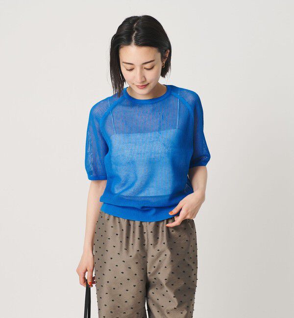 BEAUTY&YOUTH UNITED ARROWS「メッシュ ラグランスリーブ ニットプルオーバー ウォッシャブル」|ニット・セーター|ROYAL