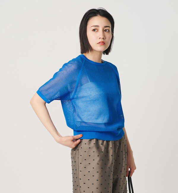 BEAUTY&YOUTH UNITED ARROWS「メッシュ ラグランスリーブ ニットプルオーバー ウォッシャブル」|ニット・セーター|