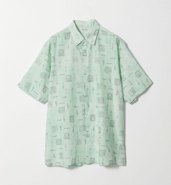 STEVEN ALAN「＜Steven Alan＞ プリント レギュラーカラー ショートスリーブ シャツ BOX」|シャツ・ブラウス|LIME