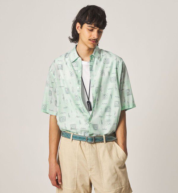 STEVEN ALAN「＜Steven Alan＞ プリント レギュラーカラー ショートスリーブ シャツ BOX」|シャツ・ブラウス|