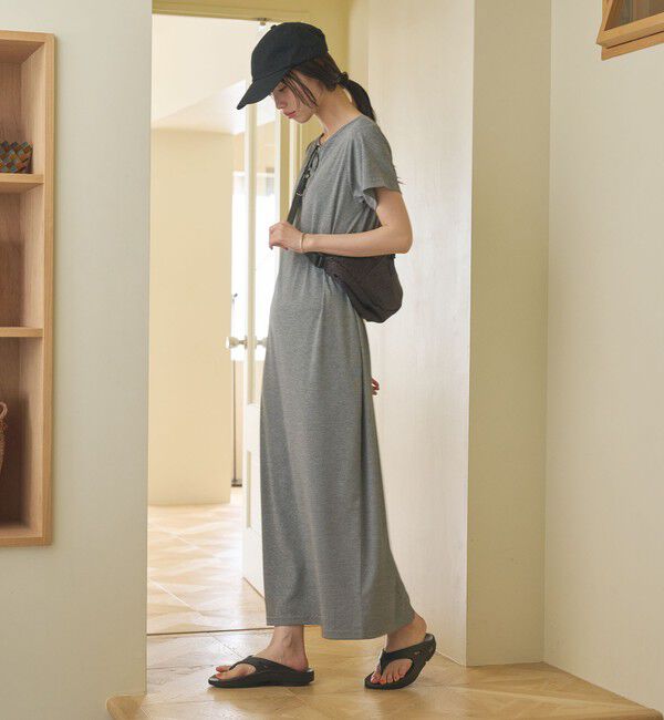 BEAUTY&YOUTH UNITED ARROWS「【WEB限定】リブショートスリーブ カットソーワンピース」|ワンピース|