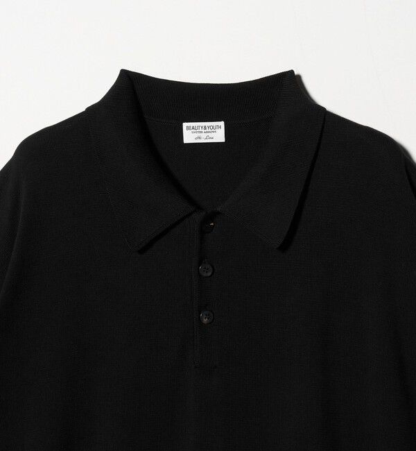 BEAUTY&YOUTH UNITED ARROWS「HI-LINE グロッシー ギザ 3B ニット ポロシャツ ウォッシャブル」|ニット・セーター|