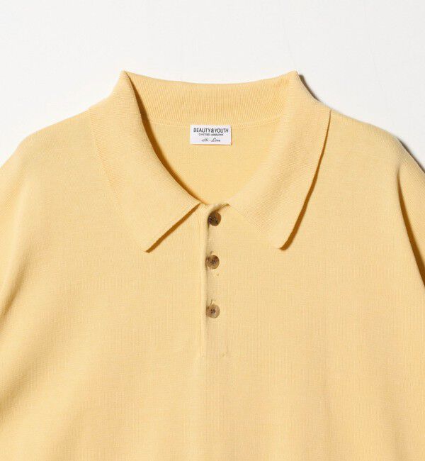 BEAUTY&YOUTH UNITED ARROWS「HI-LINE グロッシー ギザ 3B ニット ポロシャツ ウォッシャブル」|ニット・セーター|