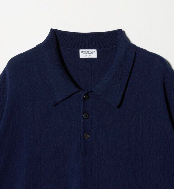 BEAUTY&YOUTH UNITED ARROWS「HI-LINE グロッシー ギザ 3B ニット ポロシャツ ウォッシャブル」|ニット・セーター|