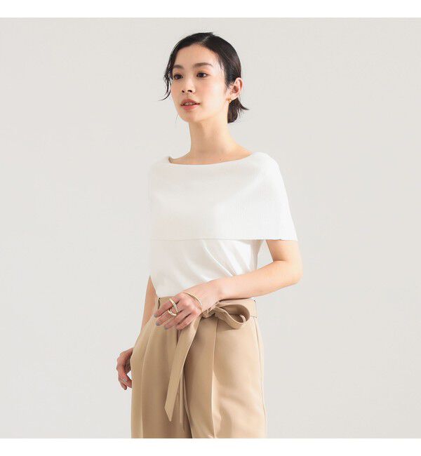 Demi-Luxe BEAMS 「オフショルダー ノースリーブ プルオーバーニット」|ニット・セーター|