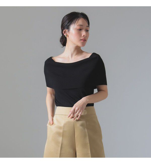 Demi-Luxe BEAMS 「オフショルダー ノースリーブ プルオーバーニット」|ニット・セーター|