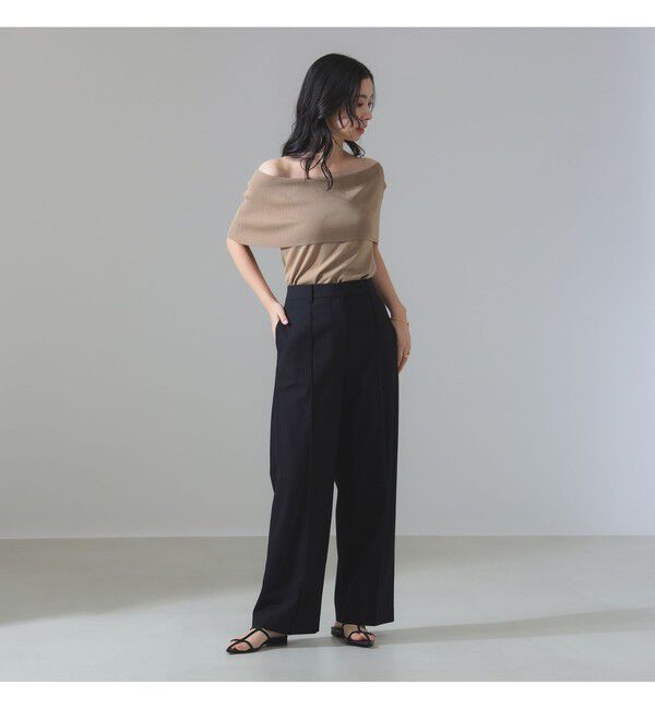 Demi-Luxe BEAMS 「オフショルダー ノースリーブ プルオーバーニット」|ニット・セーター|