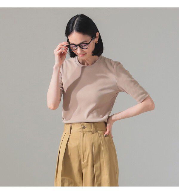 Demi-Luxe BEAMS 「【別注】スタイリスト佐藤佳菜子 &times; SLOANE / クルーネック リブTシャツ」|Tシャツ・カットソー|BEIGE