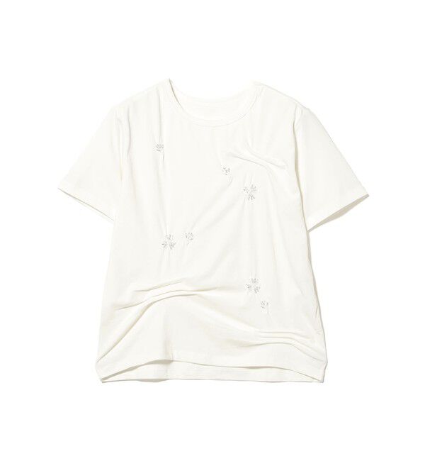 Ray BEAMS 「アシンメトリー タック ビジュー Tシャツ」|Tシャツ・カットソー|