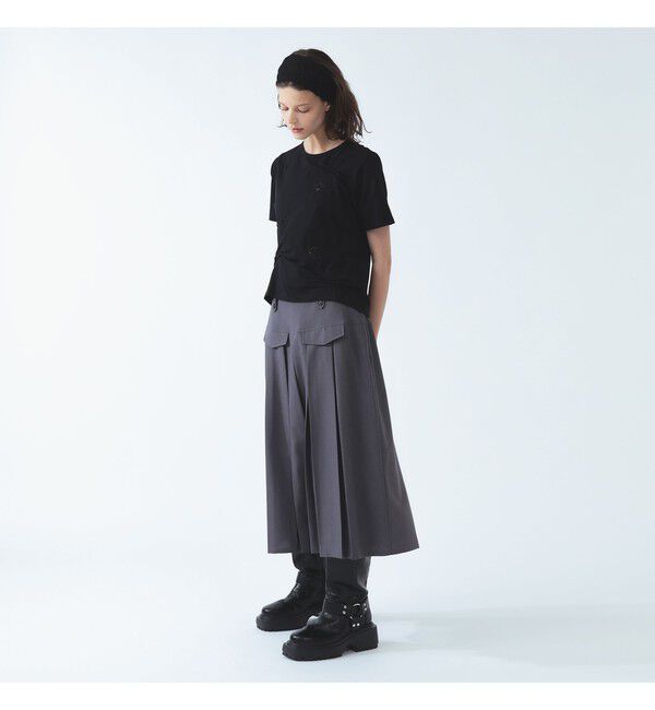 Ray BEAMS 「アシンメトリー タック ビジュー Tシャツ」|Tシャツ・カットソー|