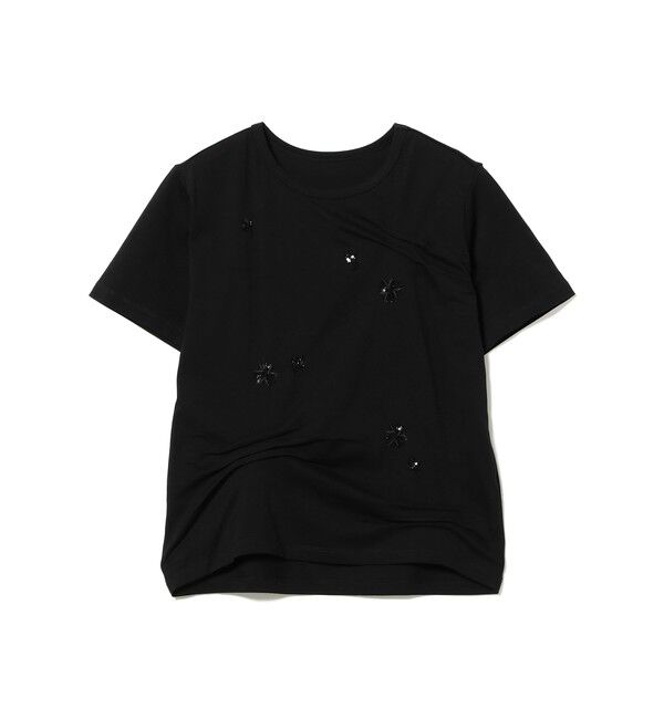 Ray BEAMS 「アシンメトリー タック ビジュー Tシャツ」|Tシャツ・カットソー|