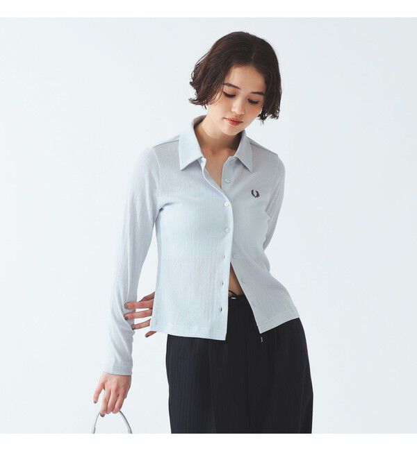 Ray BEAMS 「【別注】FRED PERRY / ロングスリーブ ボタン ポロシャツ」|ポロシャツ|DUSKY_BLUE