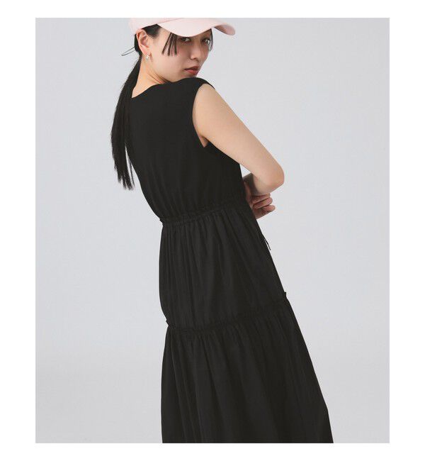 Ray BEAMS 「ティアード 切り替え フレンチ スリーブ ワンピース」|ワンピース|BLACK