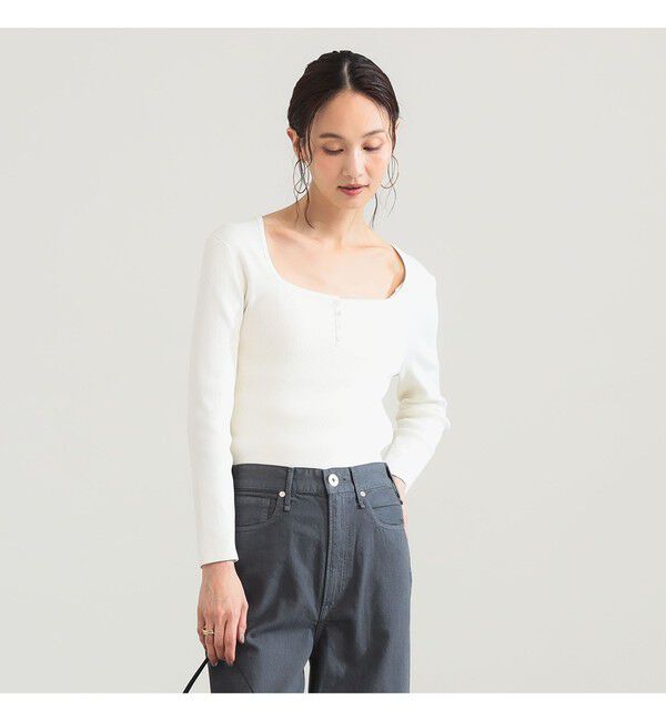 Demi-Luxe BEAMS 「16ゲージ コットン ヘンリーネック プルオーバー」|ニット・セーター|