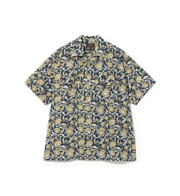BEAMS PLUS「Open Collar Block Print ①」|シャツ・ブラウス|
