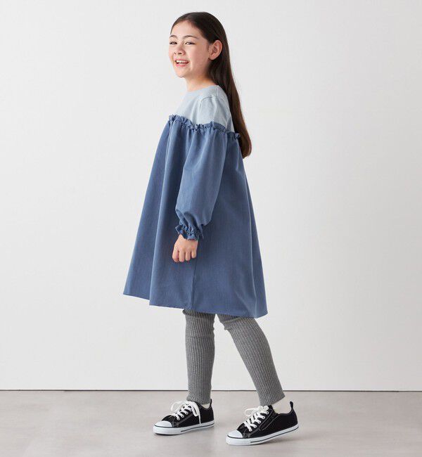 SHIPS any「SHIPS any:〈洗濯機可能〉ボーダー/ソリッド 切り替え ワンピース<KIDS>」|ワンピース|