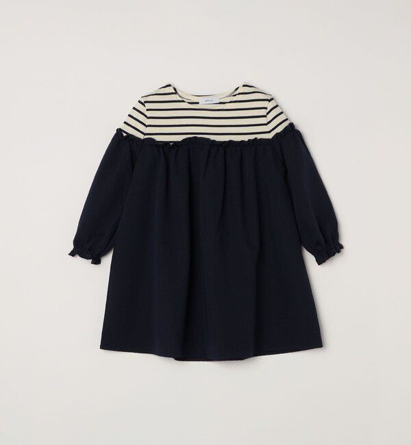 SHIPS any「SHIPS any:〈洗濯機可能〉ボーダー/ソリッド 切り替え ワンピース<KIDS>」|ワンピース|