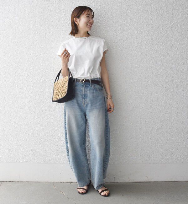 SHIPS any「《一部追加予約》SHIPS any:〈洗濯機可能〉ジャージー フレンチスリーブ レース TEE」|Tシャツ・カットソー|