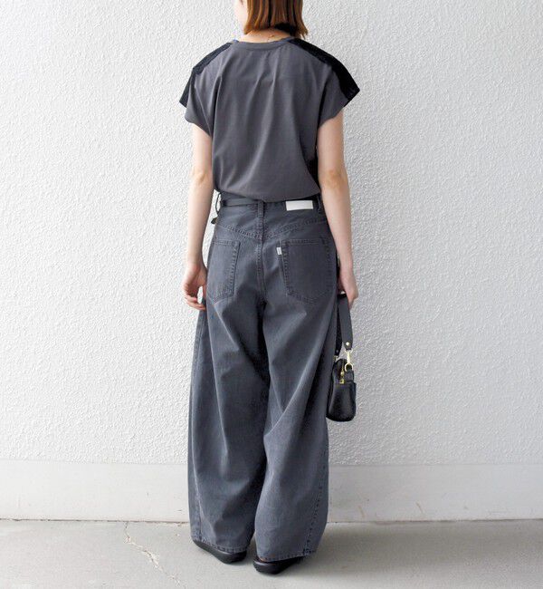 SHIPS any「《一部追加予約》SHIPS any:〈洗濯機可能〉ジャージー フレンチスリーブ レース TEE」|Tシャツ・カットソー|