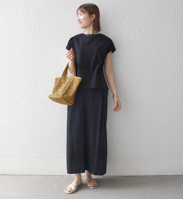 SHIPS any「《一部追加予約》SHIPS any:〈洗濯機可能〉ジャージー フレンチスリーブ レース TEE」|Tシャツ・カットソー|