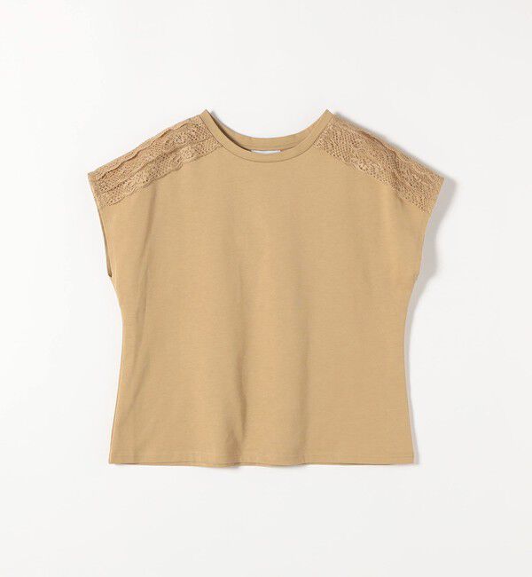 SHIPS any「《一部追加予約》SHIPS any:〈洗濯機可能〉ジャージー フレンチスリーブ レース TEE」|Tシャツ・カットソー|