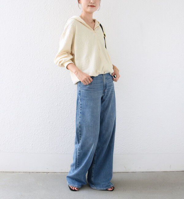 SHIPS for women「《予約》【WEB限定】〈手洗い可能〉ブリスター ジャカード 裾 ドロスト パーカ」|パーカー|